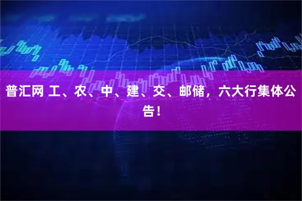 普汇网 工、农、中、建、交、邮储，六大行集体公告！