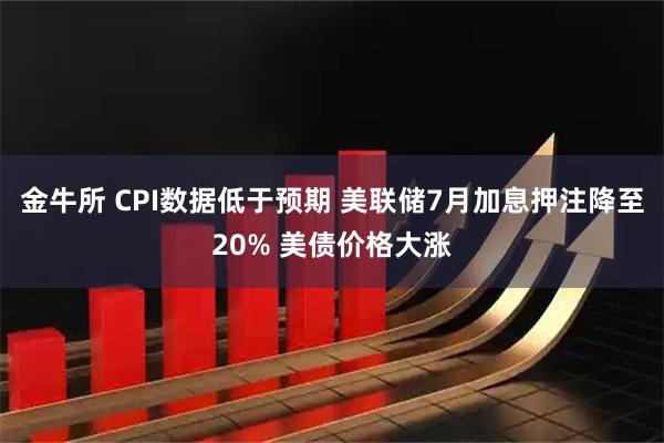 金牛所 CPI数据低于预期 美联储7月加息押注降至20% 美债价格大涨