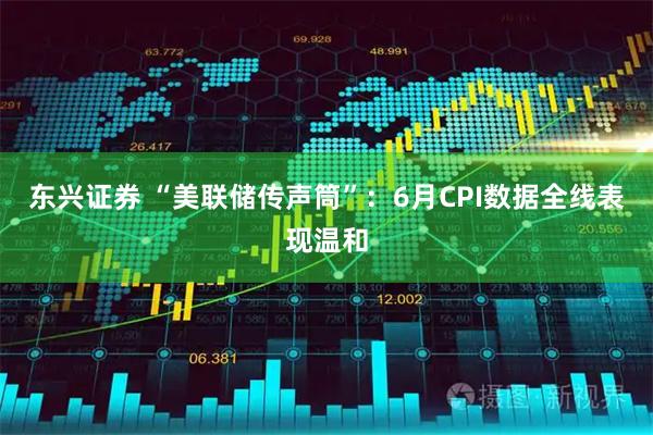 东兴证券 “美联储传声筒”：6月CPI数据全线表现温和